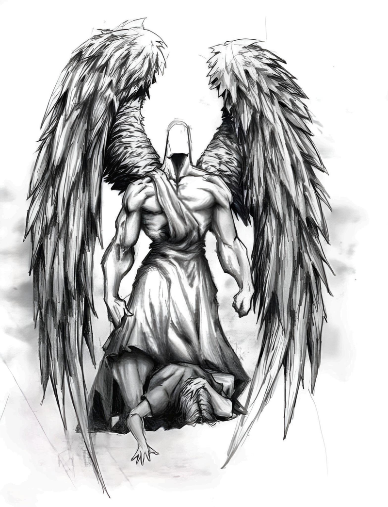 Digital Tattoo Design Download Pack Angels Demons Skulls Dragon Eye Gothic Fantasy Line Art for Flash Sheets or Ink Inspiration