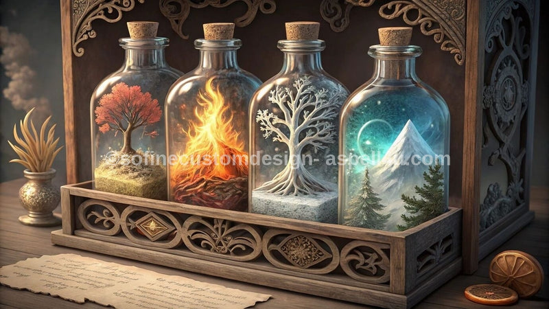 Elemental of Nature AI Created One of a Kind Digital Download Canvas Poster Wall Art Print DIY Printable Gift Make Your Own Craft
