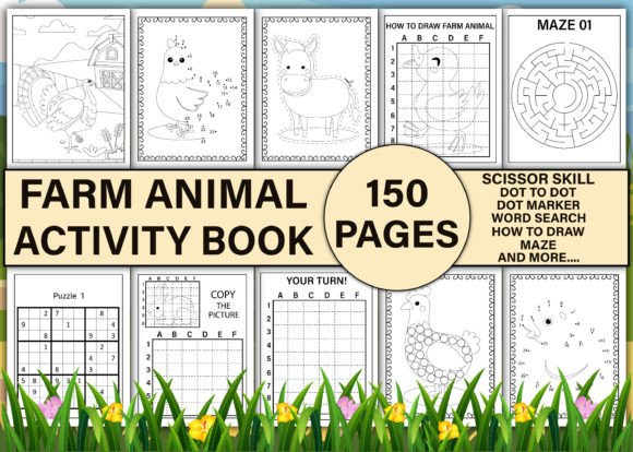 Ready to Upload to Amazon KDP (DFY) Farm Animal Activity Book for Kids