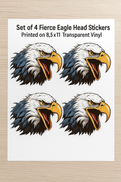 Fierce Eagle Head Clipart – Transparent PNG & Scalable SVG – Patriotic American Bald Eagle Art for Sublimation, Crafts, and Tattoo Design
