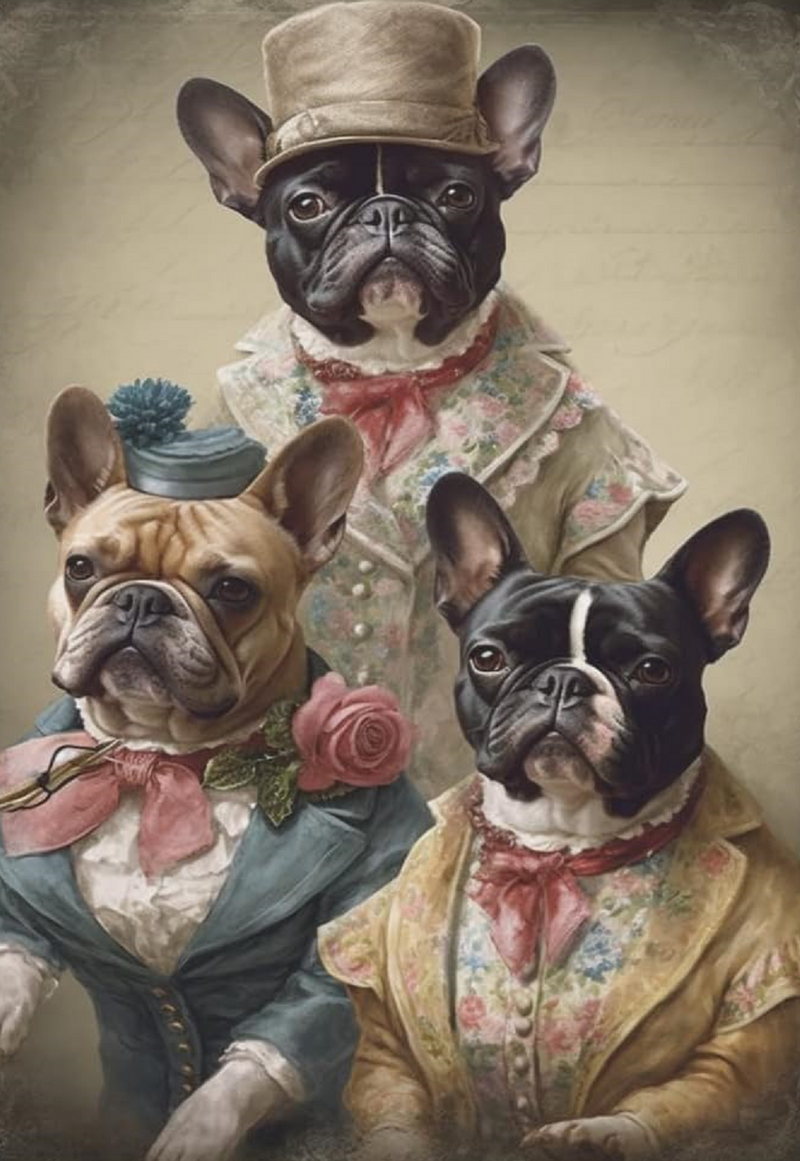 Fancy Dressed Dogs Print and Frame Wall Art Home Decor Fantasy Print Digital download Instant Access Create Your Own Art Print Can Be Edited