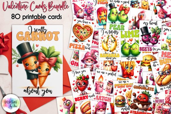 Printable Funny Valentine Puns Cards Mega Bundle Clipart Sublimation Graphic Digital Junk Journal Scrapbooks DIY Your Own Personalized Cards