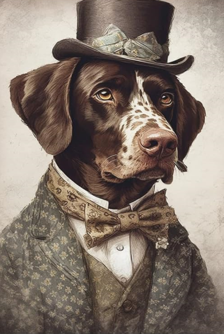 Fancy Dressed Dogs Print and Frame Wall Art Home Decor Fantasy Print Digital download Instant Access Create Your Own Art Print Can Be Edited