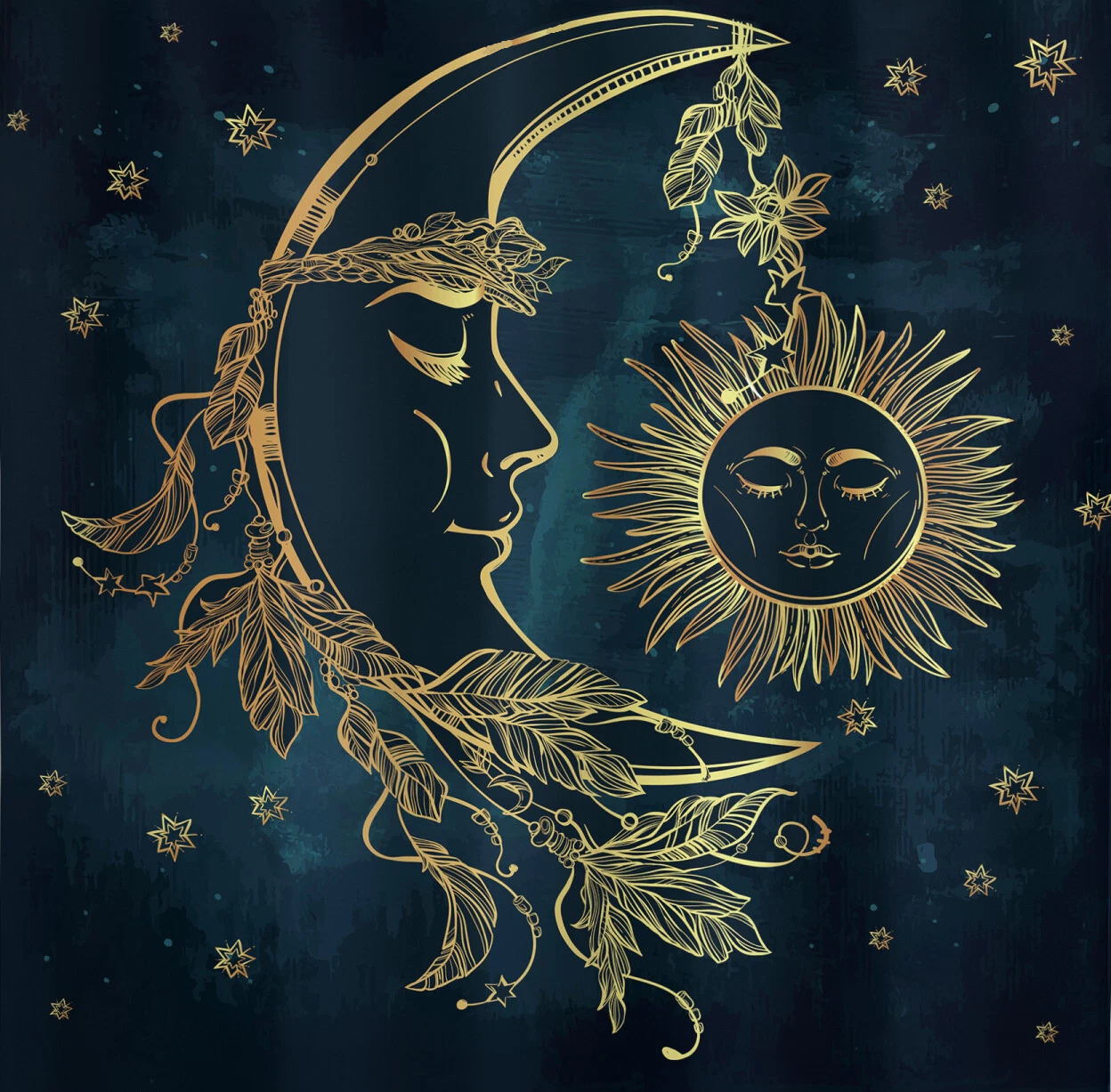 Golden Moon and Sun Cosmic Harmony 