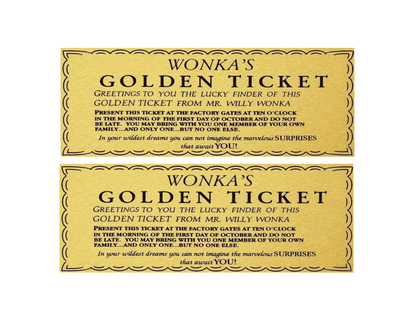 Golden Ticket Printable Download – 2-Up Landscape Layout | Instant Digital File | Classroom Reading Incentive Game | Wonka-Inspired Reward Certificate