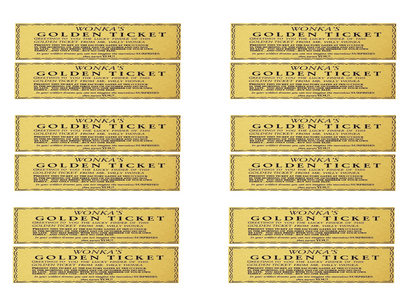 Golden Ticket Printable Download – 2-Up Landscape Layout | Instant Digital File | Classroom Reading Incentive Game | Wonka-Inspired Reward Certificate