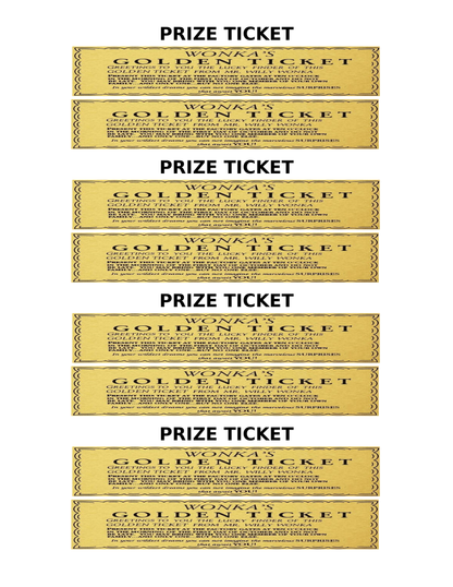 Golden Ticket Printable Download – 2-Up Landscape Layout | Instant Digital File | Classroom Reading Incentive Game | Wonka-Inspired Reward Certificate