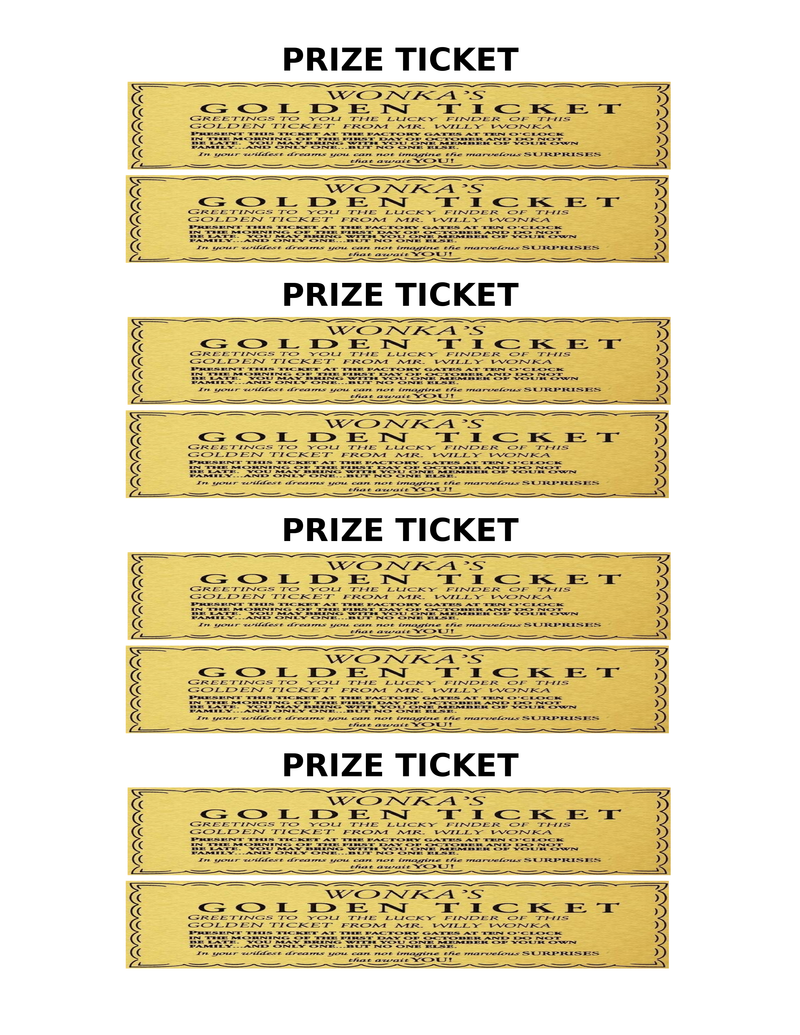 Golden Ticket Printable Download – 2-Up Landscape Layout | Instant Digital File | Classroom Reading Incentive Game | Wonka-Inspired Reward Certificate