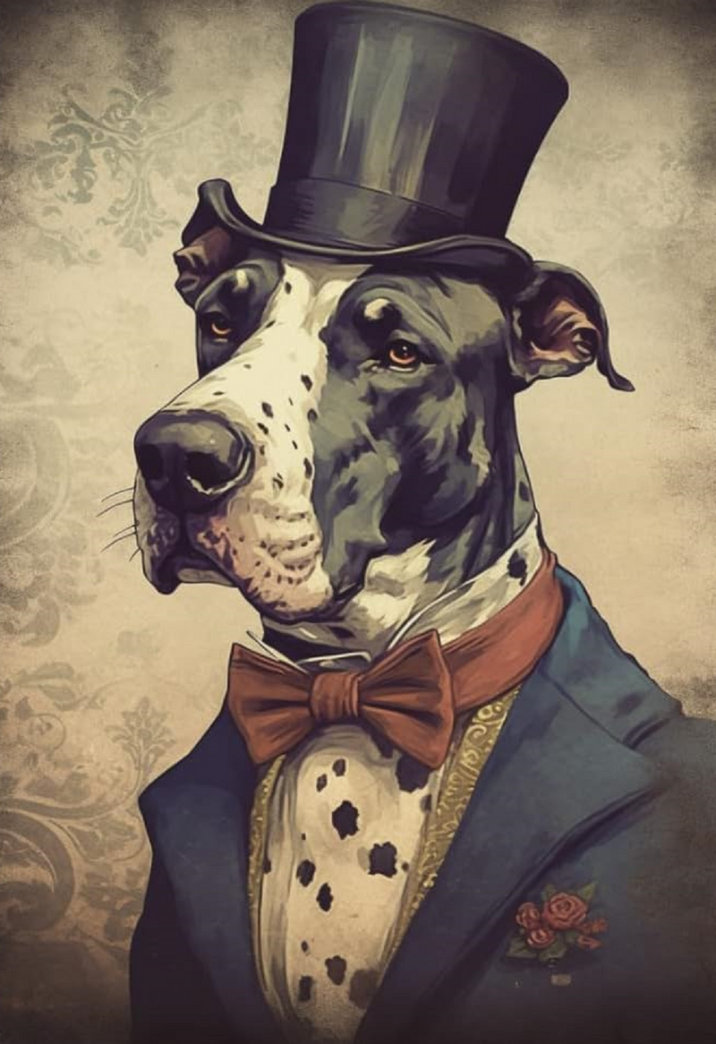 Fancy Dressed Dogs Print and Frame Wall Art Home Decor Fantasy Print Digital download Instant Access Create Your Own Art Print Can Be Edited