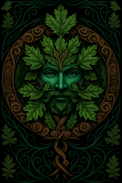The Green Man Celtic Folklore Symbol - Create Your Own Art - Digital Download - Custom Wall Print - Retro Vintage Style DIY Art - Gift for Friend