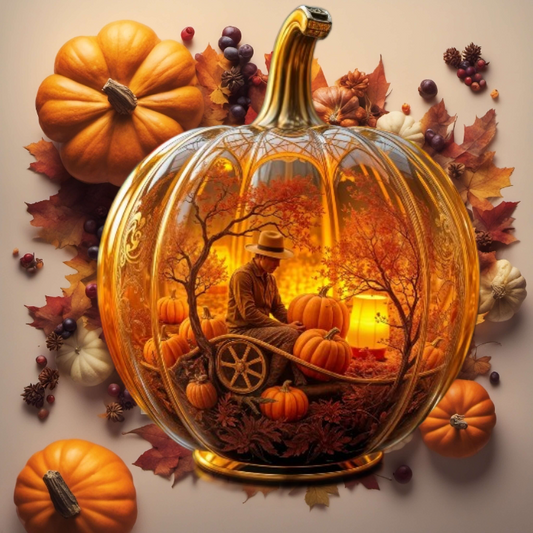 Halloween Pumpkin Cutout with Transparent Background - Digital Download DIY Stickers, Canvas Print, AI Wall Art, Junk Journal, Cottage Core