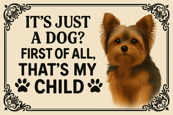 It's Just a Dog? That's My Child – Customizable Printable Pet Sign with Transparent PNG for Any Dog Breed | Funny Digital Wall Art Download