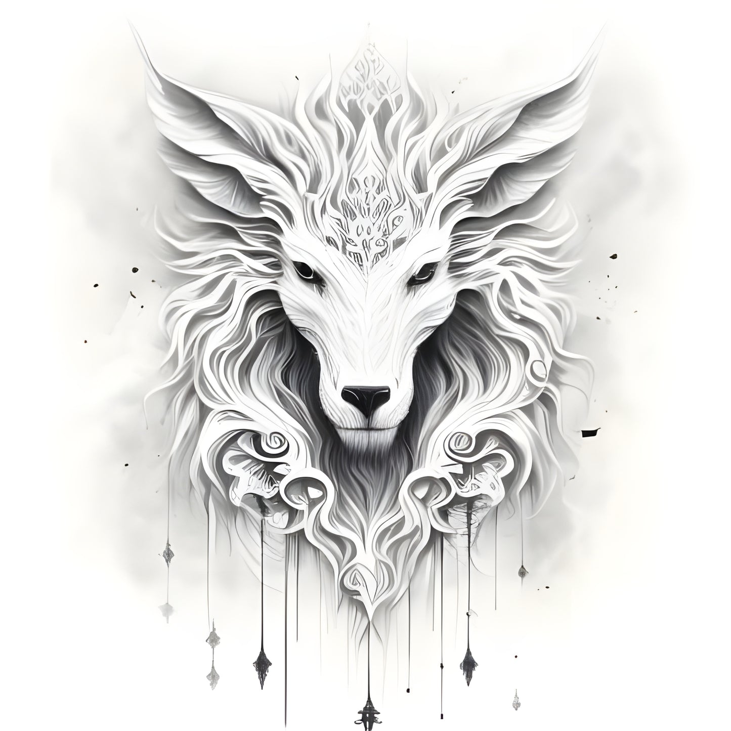 Mythical Creatures Tattoo Design Digital Download Printable for Tattoos, Coloring, DIY Projects - Custom AI Design One of a Kind Print Art