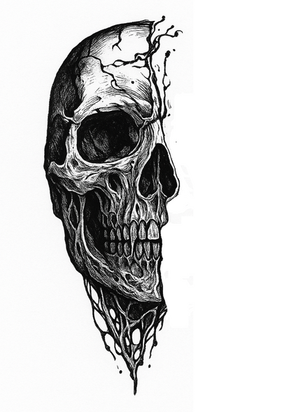 Realistic Skull Temporary Tattoo Horror Cosplay Body Art Hyper-detailed DIY skull tattoo design for horror cosplay statement piece