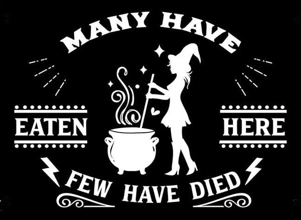 Many have eaten here - Wicca Kitchen Coven Wall Art Gift - Digital Download - Canvas Poster - One of A Kind Print - Custom Made AI Designed