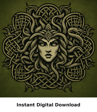 Mystic Creatures and Totem Art Bundle – 11 Tribal Fantasy Designs | Celtic Wizard Medusa Owl Mermaid Ravens and More – 4K Transparent PNG Download