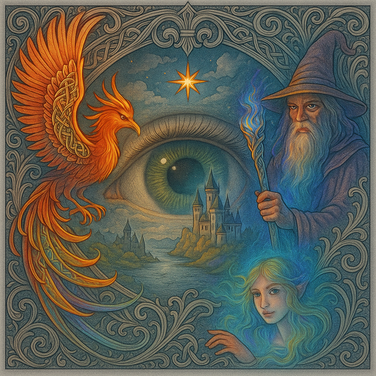 Mystic Realm Coloring Book – 10+ Greyscale Fantasy Pages for Printable Art Featuring Wizards, Phoenix, Elves, Castles & Magic Scenes