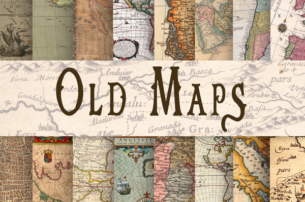 Old Maps Digital Wallpaper 