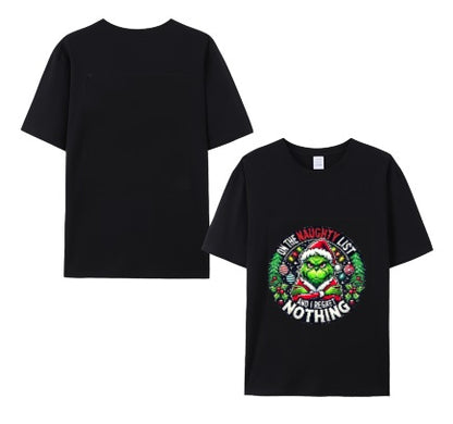 On The Naughty List I Regret Nothing 100% Cotton T-Shirt for Men or Women Soft, Comfortable, Breathable Adult T-Shirt 