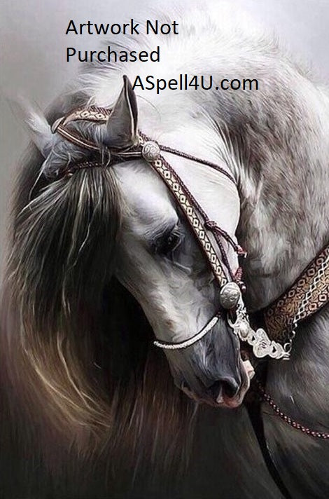White and Gray Horse with Bridle Print Wall Art Home Decor Fantasy Poster Art Digital download Instant Access Create Your Own Art Print Can Be Edited And Resized