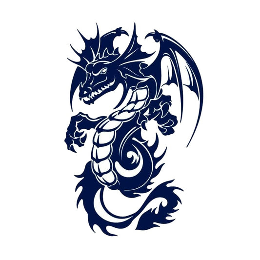 Panther and Colorful Dragon Design Tattoo or Sticker Art - Digital Download Canvas Print, Wall Art, Junk Journal, Cottage Core, DIY Art Gift
