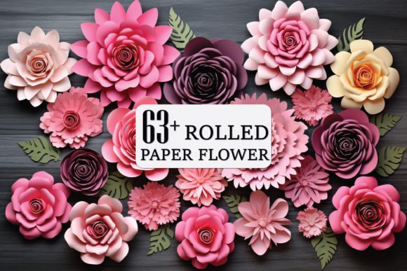 63 Paper Flower Templates SVG Bundle easily create stunning paper flowers