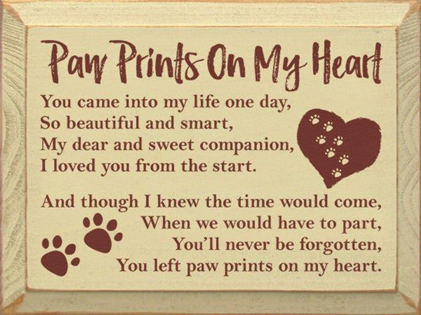 Paw Prints On My Heart Soothing Poem for Grieving Loved One - AI Created One of a Kind Digital Download Print - Canvas Poster Art - DIY Gift
