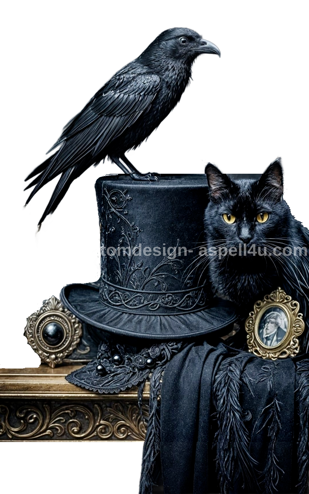 Poe Raven and Black Familiar AI Created One of a Kind Digital Download Canvas Poster Wall Art Print DIY Printable Gift Make Your Own Crafts
