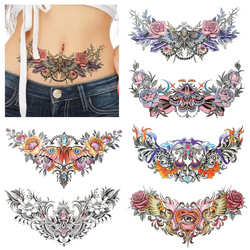 Realistic Floral Fantasy Lower Abdomen Tattoos 6 Sheet Set for Scar Concealment Bold Body Art Printable Temporary Tattoo Digital Download