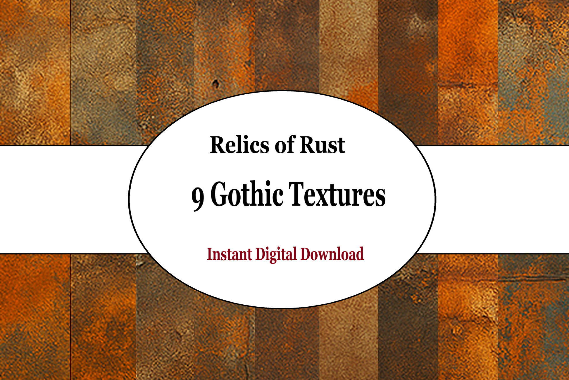 Relics of Rust Gothic Rust Texture Pack 9 Digital Grunge Backgrounds for Scrapbooking Junk Journals Crafts Steampunk and DIY Art Projects

The Relics of Rust Gothic Rust Texture Pack includes 9 high-resolution digital grunge backgrounds designed for scrapbooking, junk journals, steampunk art, and mixed media crafts. Each background is layered with rich, textured rust patterns, oxidized metal details, and distressed elements that evoke a dark, gothic industrial aesthetic. These textures are ideal for digital