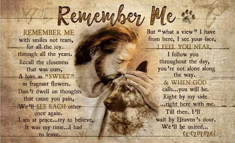 Remember Me - Soothing Pet Loss Poem | AI-Created One-of-a-Kind Digital Download | Canvas Poster | DIY Printable Wall Art &amp; Craft Supply