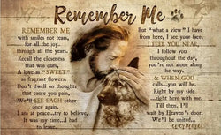 Remember Me Soothing Poem for Grieving Loved One - AI Created One of a Kind Digital Download Print - Canvas Poster Art - DIY Gift
