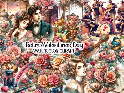 Printable Retro Gothic Valentine's Day Art PNG Sublimation Graphic Digital  Clipart DIY Junk Journal Scrapbooks Wall Decor Mugs Cards Shirts