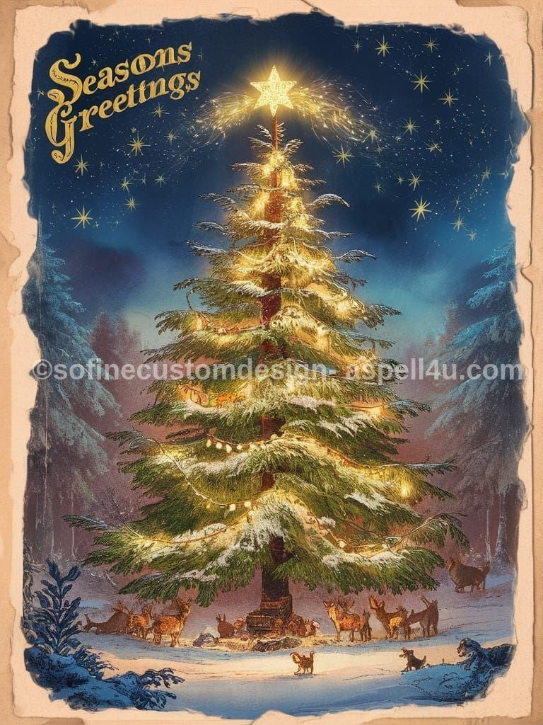 Retro Vintage Christmas AI Enhanced Old School Christmas Printable High Resolution Digital Download Art Make Your Own Card and DIY Gift Wrap