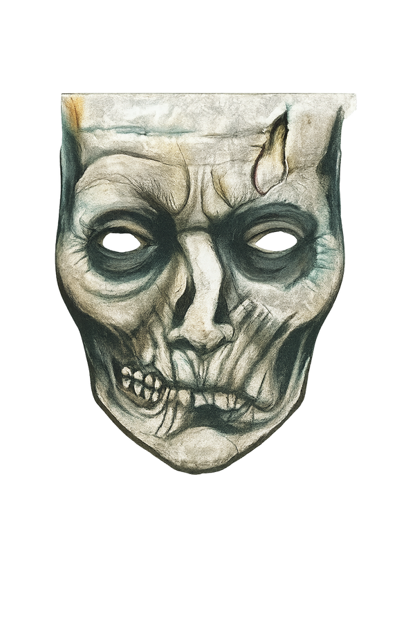 Rotting Ghoul Face Tattoo Printable – Frankenstein-Inspired, Resizable Digital Design
