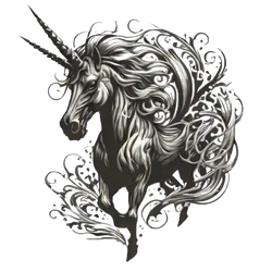 Running Unicorn Fantasy Horse AI Created Transparent Background High Res - Digital Download Canvas Print Junk Journal Cottage Core DIY Craft
