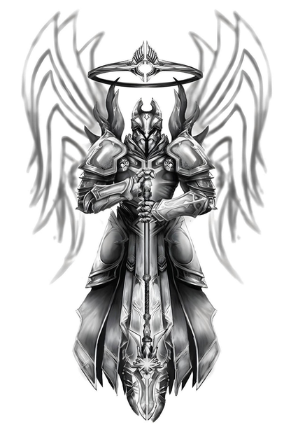 Digital Tattoo Design Download Pack Angels Demons Skulls Dragon Eye Gothic Fantasy Line Art for Flash Sheets or Ink Inspiration