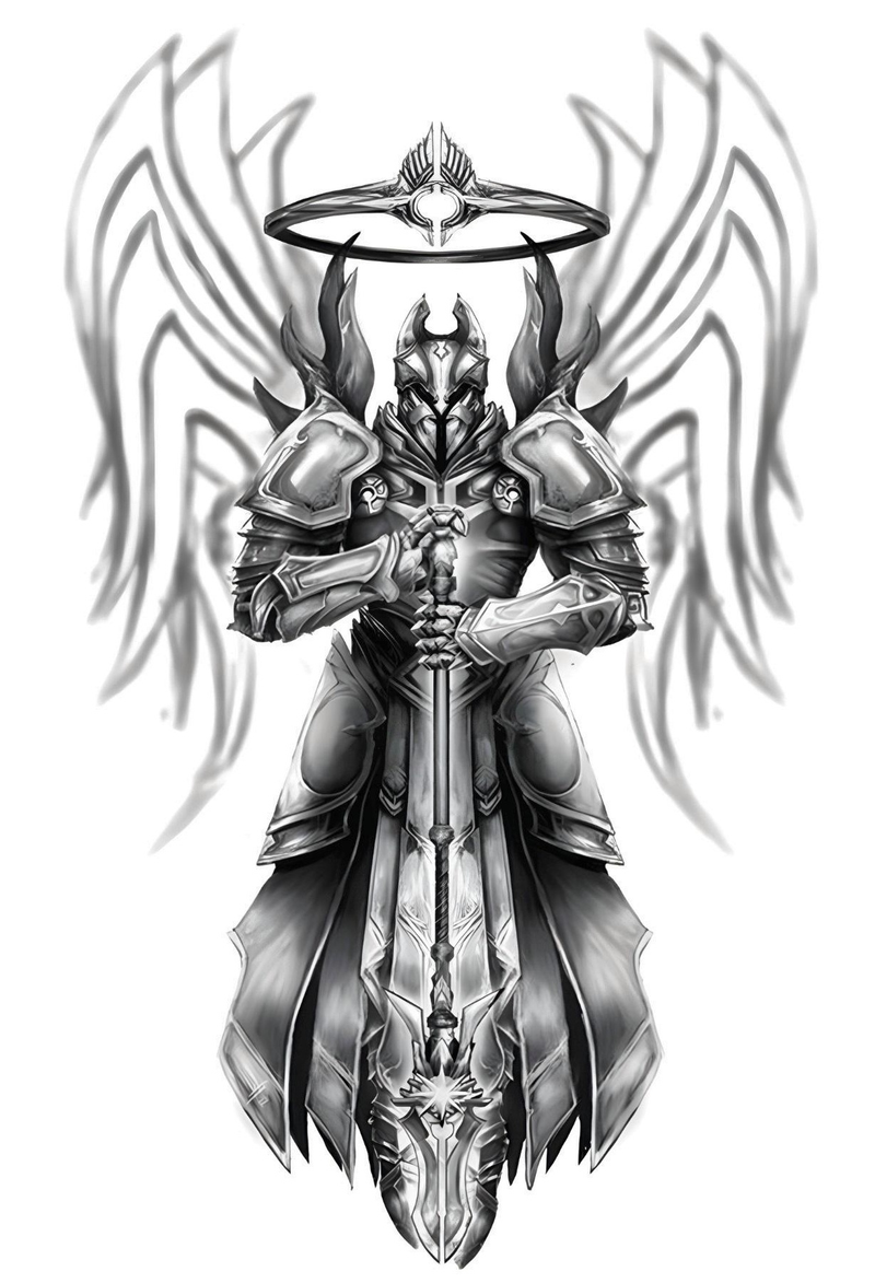 Digital Tattoo Design Download Pack Angels Demons Skulls Dragon Eye Gothic Fantasy Line Art for Flash Sheets or Ink Inspiration