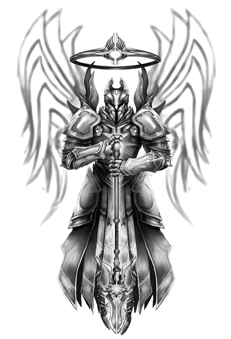 Digital Tattoo Design Download Pack Angels Demons Skulls Dragon Eye Gothic Fantasy Line Art for Flash Sheets or Ink Inspiration