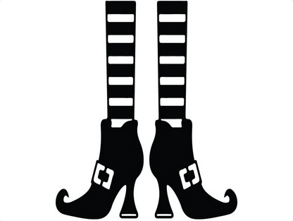 Black House Witches on Brooms Angry Black Cat Witch Boots and More Mega Bundle Halloween SVG Cut and Print Files for DIY Halloween Crafts