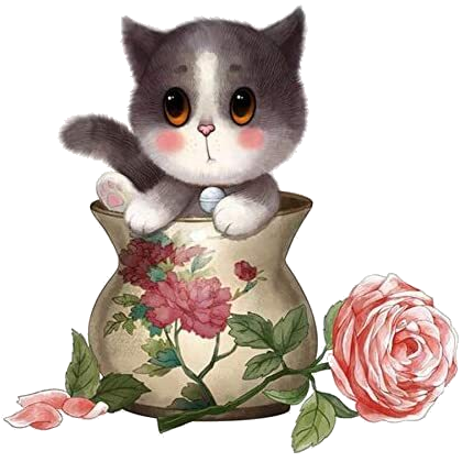 Set of 5 Kittens Transparent Background | Digital Download Wall Art Print and Frame Custom Cards, TShirt Art, Coffee Cup, Quote Design, Etc