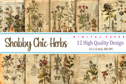 Shabby Chic Herbs Prints