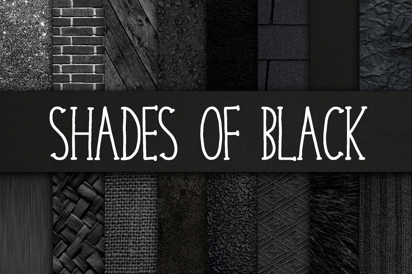 Shades of Black Digital Wallpaper Textures Printable Graphics Boho Retro Dark Themed Designs Use for Scrapbooking Junk Journal Pages Gift Wrap