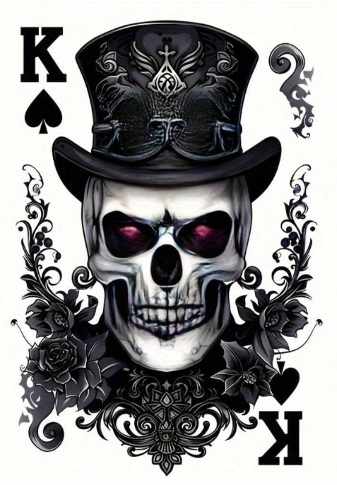 Skull Tattoo in Tophat Transparent AI Created One of a Kind Digital Download Canvas Poster Wall Art DIY Printable DIY Craft Supply 