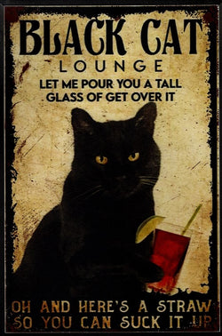 Get Over It Suck It Up Black Cat  Cottage Core Art Y2K Printable Design Up To 36x48 Inches Whimsigoth Aesthetic Room Decor Digital File Download