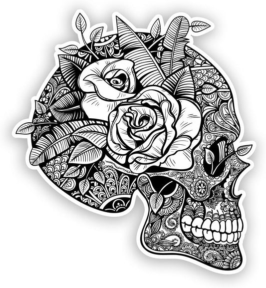 Sugar Skull Mexico Festival Day of The Dead Decal Laptop Car Bumper Sticker Luggage AI Created Digital Download DIY Printable Craft Supply