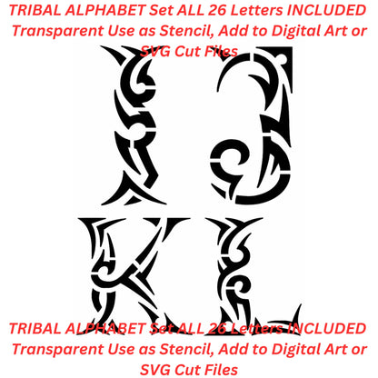 Tribal Alphabet Set AI Created One of a Kind Digital Download Canvas Poster Wall Art DIY Printable PNG SVG