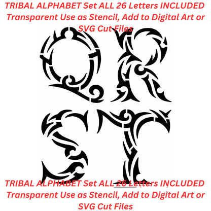 Tribal Alphabet Set AI Created One of a Kind Digital Download Canvas Poster Wall Art DIY Printable PNG SVG