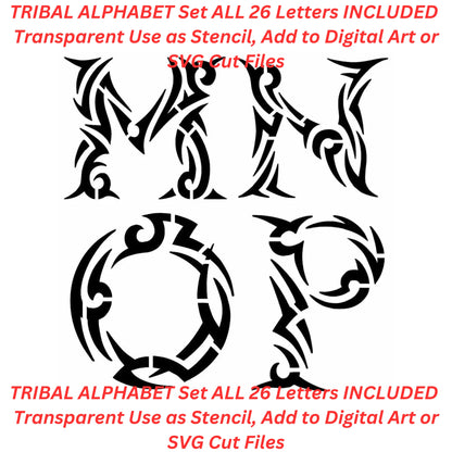 Tribal Alphabet Set AI Created One of a Kind Digital Download Canvas Poster Wall Art DIY Printable PNG SVG