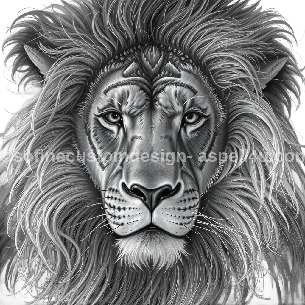 The Face of Lion Pride AI Created One of a Kind Digital Download Canvas Poster Wall Art Print DIY Printable Gift Make Your Own Crafts
